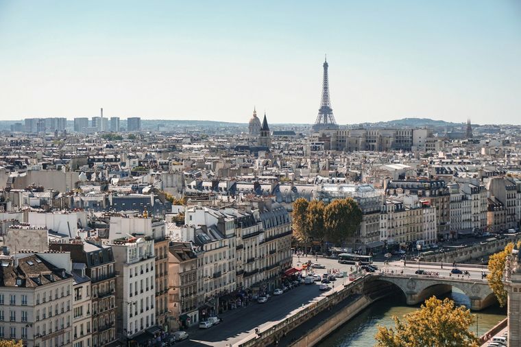 Paris rooftops along the Seine